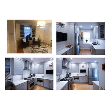 Transitional Light-Gray Kitchen Remodel | Shaker Cabinets