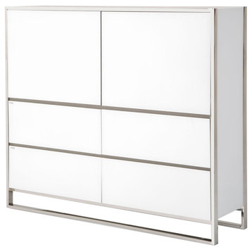 State St. Metal Storage Cabinet, Glossy White