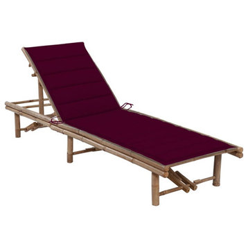 vidaXL Patio Sun Lounger with Cushion Outdoor Chair Seat Furniture Bamboo