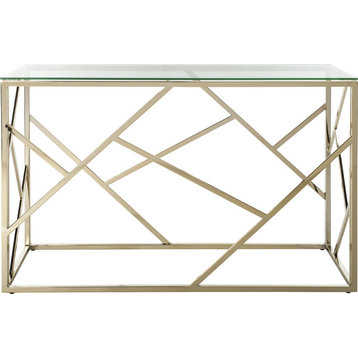 Namiko Console Table - Clear, Brass