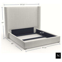 Nativa Interiors Aylet Vertical Channel Tufted Bed, Off White, King, High 87"