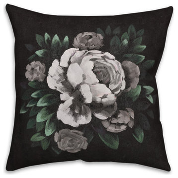 Dark Moody Floral 18x18 Spun Poly Pillow