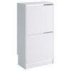 Sauder Engineered Wood Shoe Storage Cabinet with 2 Tilt-out Doors in White
