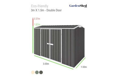 Eco-friendly 3.00m x 1.50m Dbl Door – EOFY SPECIAL