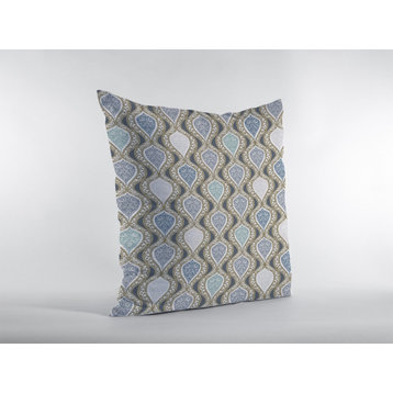 18" Gray Ogee Zippered Suede Throw Pillow