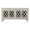 Carmenita Carlyle 3 Door Sideboard, White Finish With Clear Glass Doors