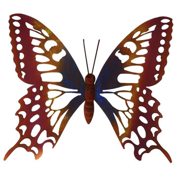 Rustic Metal Large Swallowtail Butterfly Indoor and Outdoor Wall Decor