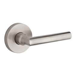 Baldwin - Tube Lever on Contemporary Round Rose - Door Levers