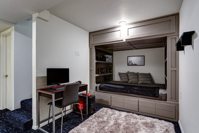 Inspiration for a contemporary basement remodel in Oklahoma City