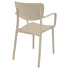 Lisa Outdoor Dining Arm Chair Taupe, Set of 2