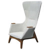 Harvey Wing Chair, Pure White, Navy