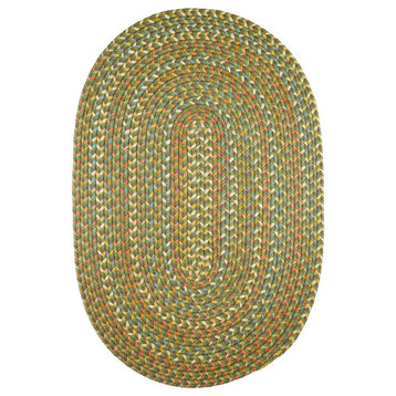Confetti Bright and Bold 5, Carrier Braided Rug Olive 4'x6' Oval
