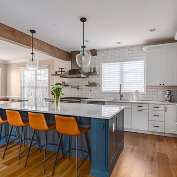 Kitchen remodel in Ashburn, VA with Kemper cabinetry and hardwood flooring