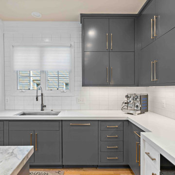 Pristine McLean Kitchen & Basement Remodel Offers Functionality for Large Family