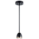 Kichler - Baland Transitional Mini Pendant in Black - The Balandâ„¢ 4" 1 light mini pendant features a ceramic-inspired cup in Black with Polished Nickel rims. Whether decorative or functional, this mini pendant is small in size but big in impact.  This light requires 1 ,  Watt Bulbs (Not Included) UL Certified.