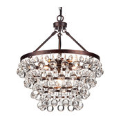 Clarus 5-Light Antique Copper Finish Four Tier Crystal Chandelier