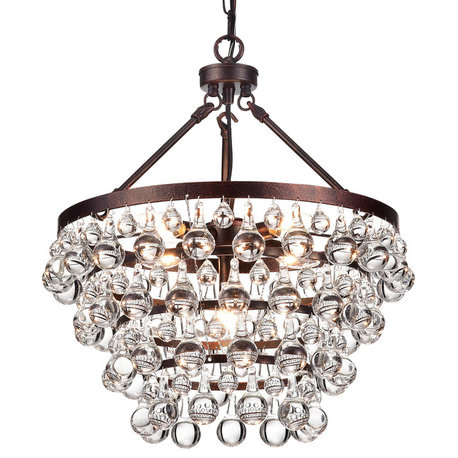 Clarus 5-Light Antique Copper Finish Four Tier Crystal Chandelier Glam Lighting