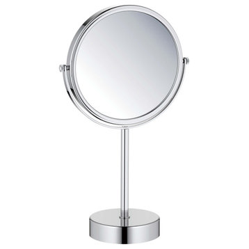 Circular Free Standing Magnifying Make Up Mirror, Chrome