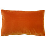 Pillow Decor - Castello Velvet Throw Pillows, Complete Pillow with Insert (18 Colors, 3 Sizes) - The rectangular Castello Sedona Orange Velvet Pillows are a rich orange clay color. Like the Sedona Red Hills at sunset, these pillows glow with a deep, dark amber warmth.FEATURES: