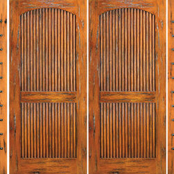 Entry Prehung Double Door with Two Sidelites, Knotty Alder, 2 Panel - Front Doors