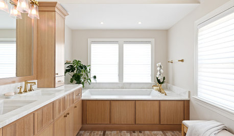 Wood-and-White Bathroom Designed for Aging in Place