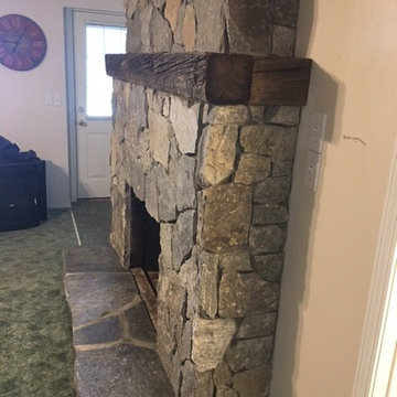 Hayden Lake cabin Brick Fireplace Retrofit