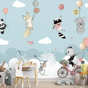 Furry Friends, Cute Nursery Panda Wallpaper
