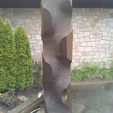 Custom Drilled Columbia Basalt Waterfeature