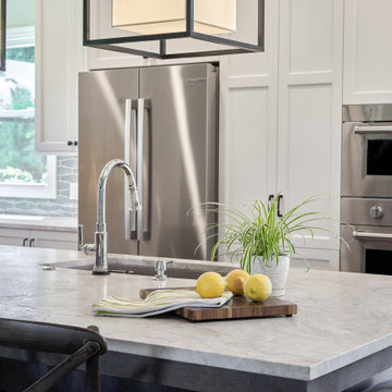 Large island with beverage center