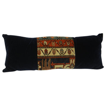 Antique Serapi Carpet Accent Pillow