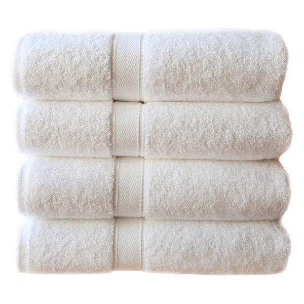 Linum Home Terry Hand Towels, Set of 4, White