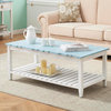 Coast to Coast Coastal Boardwalk White/Teal Cocktail Table 66100