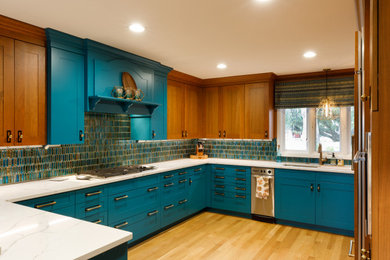 Example of a transitional kitchen design in Wichita