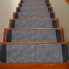 M Mod-Arte, Nova Collection Stair Treads, Rubber Backing Non-Slip, Grey 1, 8.5" X 26", Set of 7
