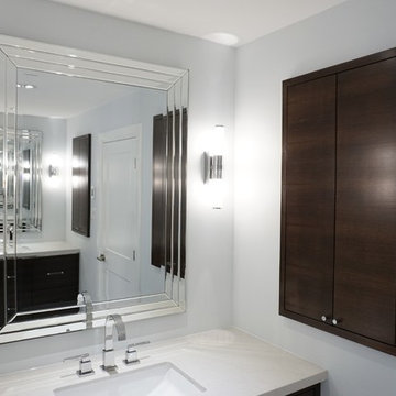 Master bathroom with custom his and hers vanities