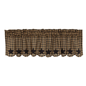 Tan Primitive Kitchen Curtains Sutton Stars Valance Rod Pocket