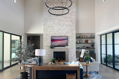 Inspiration for a modern family room remodel in Sacramento
