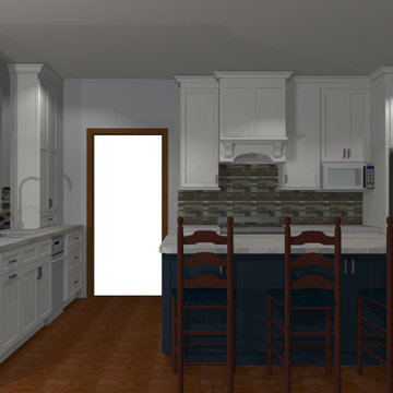 A view from the greatroom to the kitchen