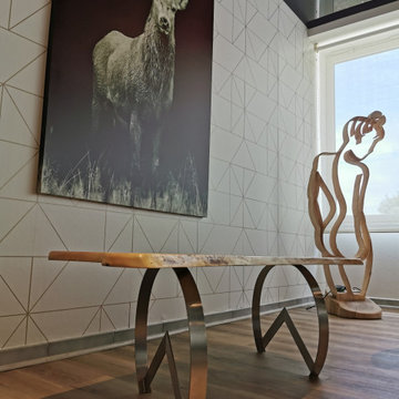 Table basse Inox/Bois massif