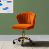 Swivel Task Chair With Tufted Back, Orange