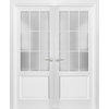 Solid French Double Doors Glass | Felicia 3309 Matte White | Wood, 72" X 80"