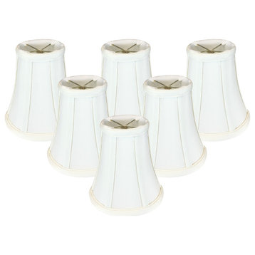 Royal Designs True Bell Basic Lamp Shade, Flame Clip Fitter, White, Set of 6