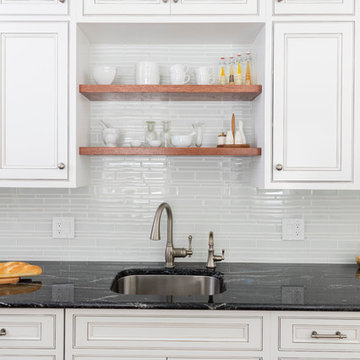Spa Tuscany Super White Glass Tile Kitchen By Wendy Christmas