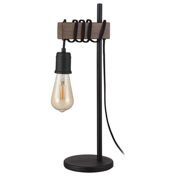 Violon 1 Light Table Lamp, Black and Dark Brown