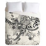 Deny Designs - Deny Designs Iveta Abolina Black And White Play Duvet Cover - Lightweight - Turn your basic, boring down comforter into the super stylish focal point of your bedroom. Our Lightweight Duvet is made from an ultra soft, lightweight woven polyester, ivory-colored top with a 100% polyester, ivory-colored bottom. They include a hidden zipper with interior corner ties to secure your comforter. It is comfy, fade-resistant, machine washable and custom printed for each and every customer. If you're looking for a heavier duvet option, be sure to check out our Luxe Duvets! Note: Accessories not included.