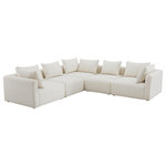 TOV Furniture - Hangover Cream Boucle 5-Piece Modular L-Sectional - Cream - Introducing the Hangover Modular Collection, the epitome of versatility in home seating. Available in your choice of beautiful cream boucle or cream linen, this collection offers endless modular options to suit your space. Whether it's for a late-night chill with friends or nursing your hangover the next morning, the Hangover Modular Collection provides the perfect, stylish solution for all your lounging needs.