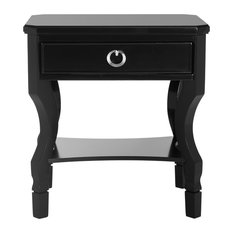 Besting Black Nightstands And Bedside Tables For 2018 Houzz Safavieh Alaia One Drawer Night Stand Black Nightstands And Bedside Tables