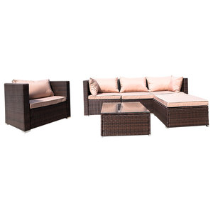 Belleze 6 Piece Outdoor Patio Furniture Set Tropical Outdoor Lounge Sets By Onebigoutlet