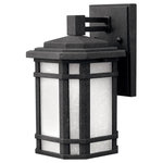 HInkley - Hinkley Cherry Creek Small Wall Mount Lantern, Vintage Black - Cherry Creek's modern take on the popular Arts & Crafts style has a timeless appeal. The cast aluminum construction is enhanced by the warmth of the finish and the vintage-looking white linen glass.