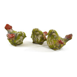 Shea's Wildflower - Ceramic Birds, Set Of - Wreaths And Garlands